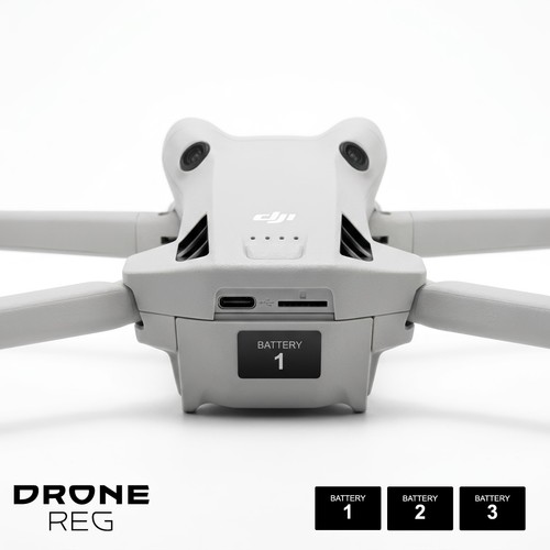Drone battery labels 2 - battery, –